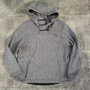 Women's The North Face Heather Purple Crescent Hooded Pullover Fleece Jacket XL